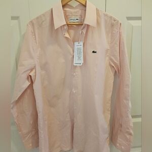 Lacoste Men's Light Pink Button Down Shirt